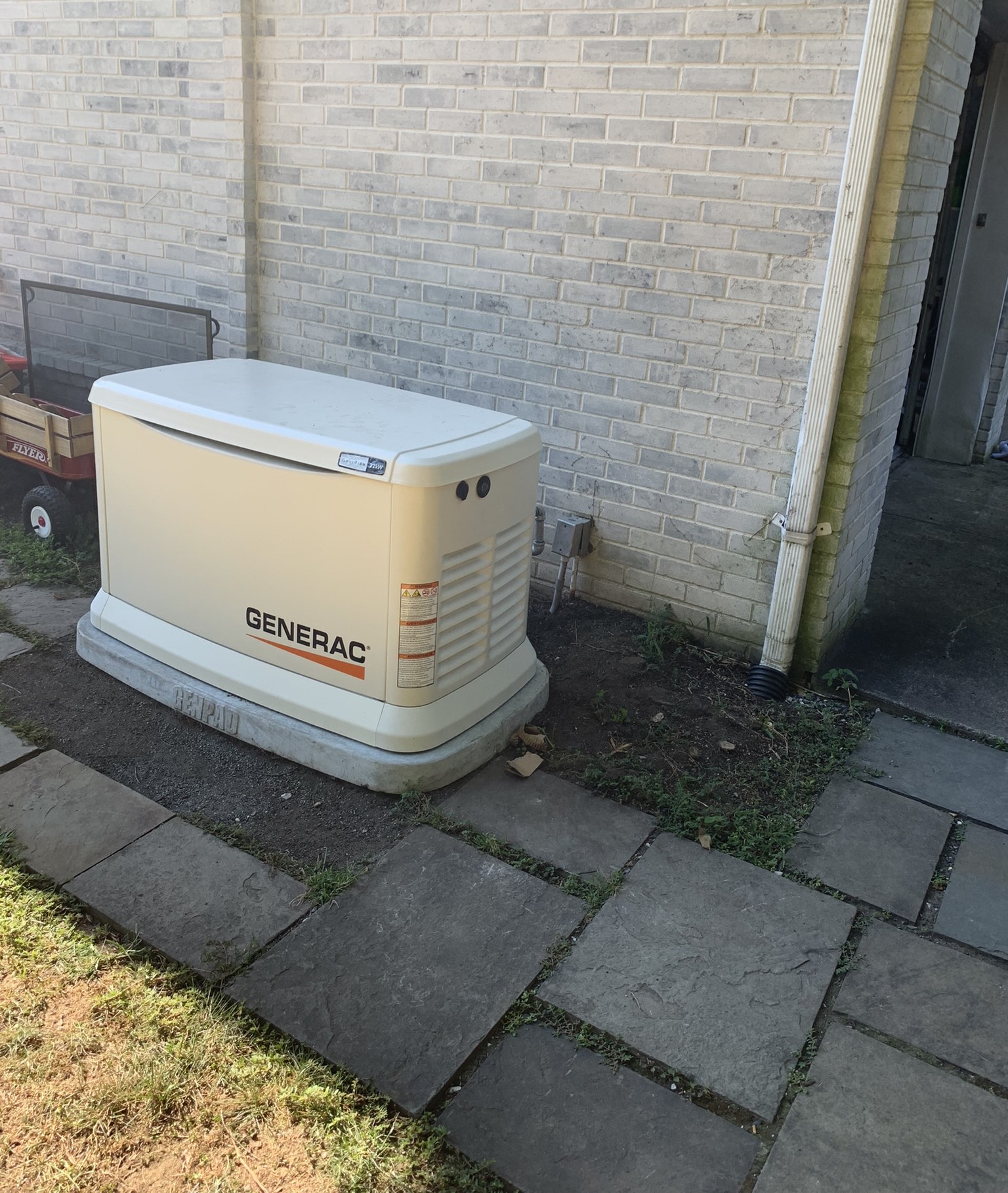 Generac generator installed in residential area