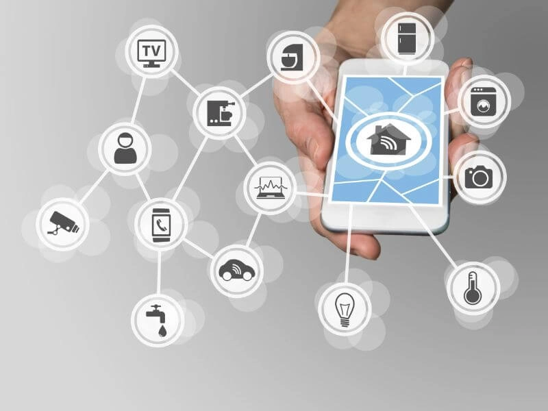 illustration diagram of home automation with smart phone