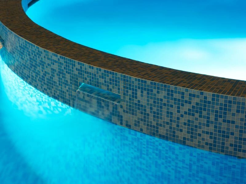 hot tub lighting at night blue